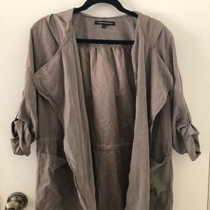 Military green flowy light cardigan